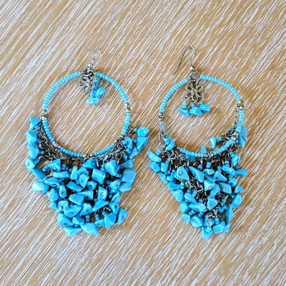 Baby Blue Boho Earrings